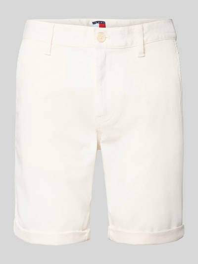 Tommy Jeans Slim Fit Chinoshorts aus Baumwoll-Mix Offwhite 2
