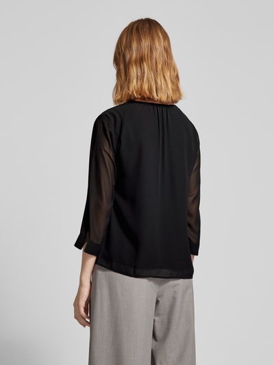 s.Oliver BLACK LABEL Regular fit blouse met lange mouwen en plooien Zwart - 5