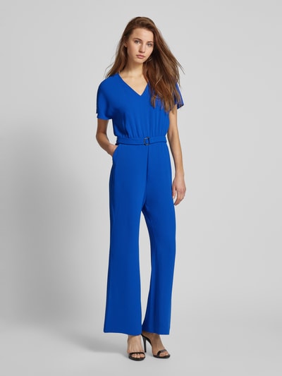 comma Jumpsuit mit Taillengürtel Royal 1