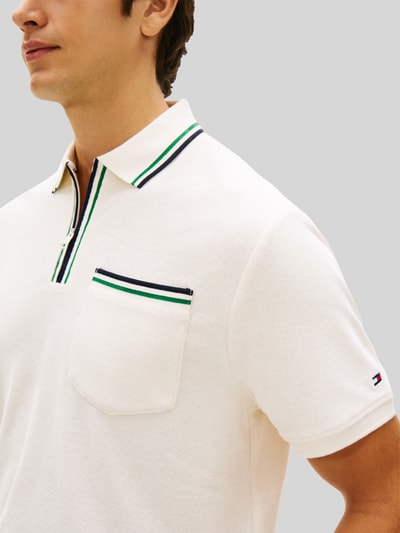 Tommy Hilfiger Regular Fit Poloshirt aus Frottee Offwhite 3