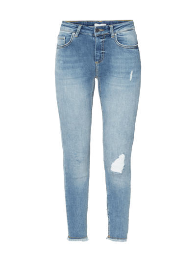 Only Skinny fit jeans in used-look Jeansblauw - 2
