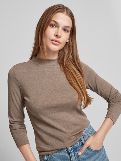 Christian Berg Woman Shirt met lange mouwen en opstaande kraag Taupe gemêleerd - 3