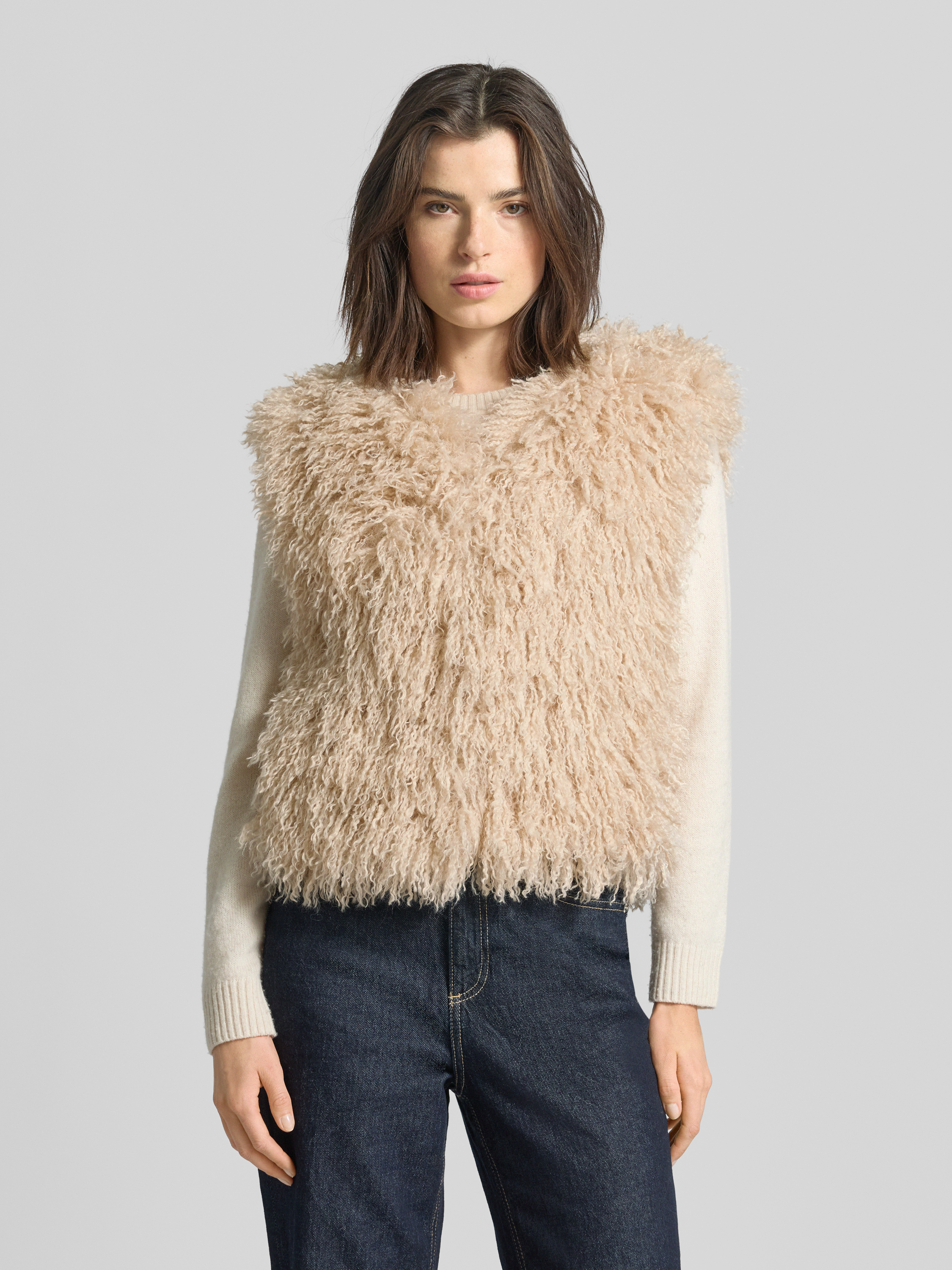 OAKWOOD Gilet van effectgaren, model 'BETH' Beige - 4