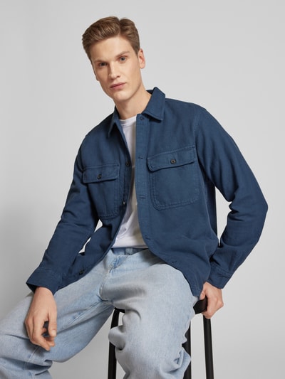 Only & Sons Regular Fit Freizeithemd mit New-Kent-Kragen Modell 'OLIVER' Dunkelblau 3