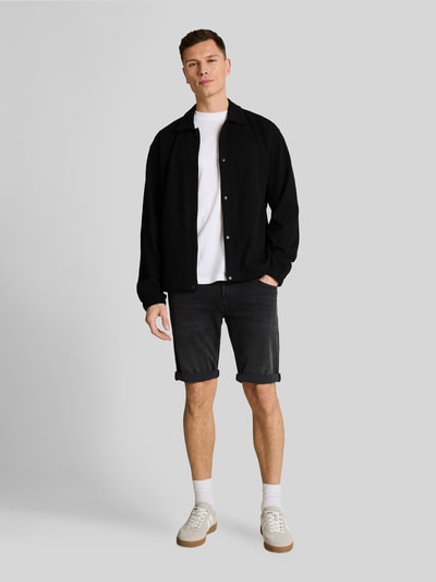 Tom Tailor Denim Szorty jeansowe o kroju slim fit z mieszanki bawełny model 'TTPIERS SLIM' Czarny 1
