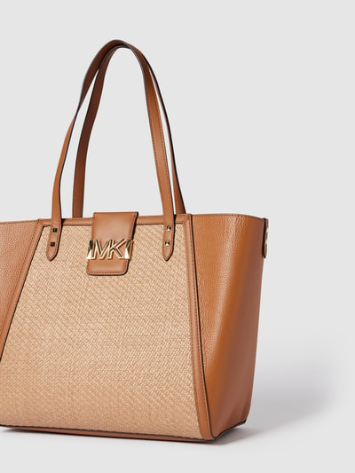 MICHAEL Michael Kors Torba shopper z detalem z logo z efektem metalicznym Beżowy 3