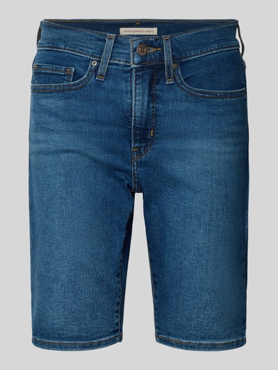 Produktfoto, Regular Fit Bermuda in Denim-Optik von Levi's®, blaue Damen Bermuda aus elastischem Baumwoll-Mix mit 5-Pocket-Design und Knopfverschluss