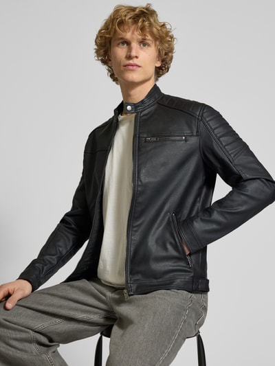 Jack & Jones Jacke in Leder-Optik Modell 'JEROCKY' Black 3