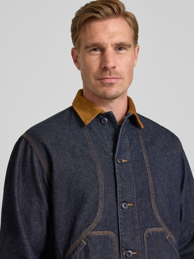 Forét Regular fit overshirt met steekzakken, model 'BERRY' Donkerblauw - 3
