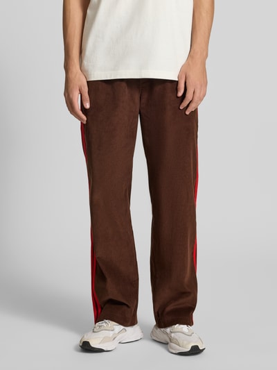 adidas Originals Straight fit corduroy broek met galonstrepen Donkerbruin - 4