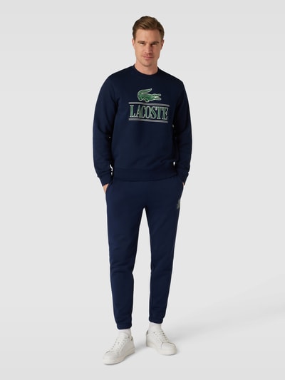 Lacoste Classic fit sweatshirt met labelprint Marineblauw - 1