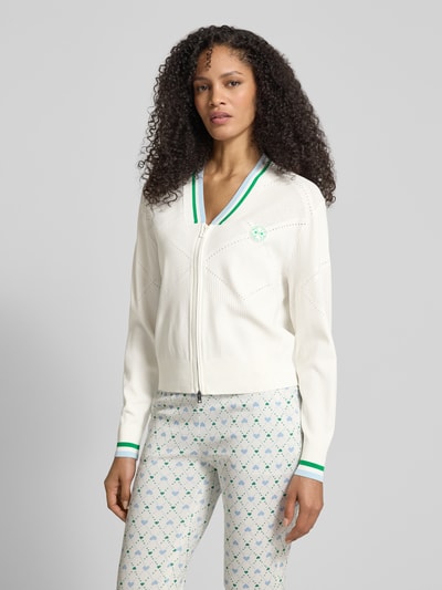 Marc Cain Strickjacke aus Viskose-Mix mit Zweiwege-Reißverschluss Offwhite 4