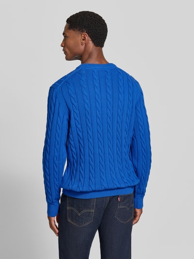 MCNEAL Slim fit gebreide pullover van puur katoen Blauw - 5