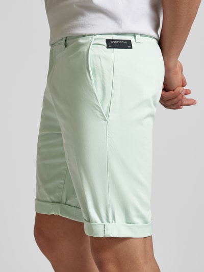 Tom Tailor Denim Slim Fit Chino-Shorts in unifarbenem Design Hellgruen 3