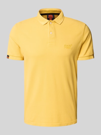 Superdry Koszulka polo o kroju regular fit z wyhaftowanym logo Żółty 2