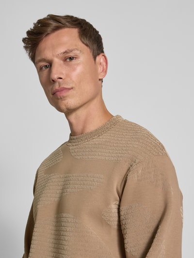 Emporio Armani Sweatshirt mit Strukturmuster Taupe 3