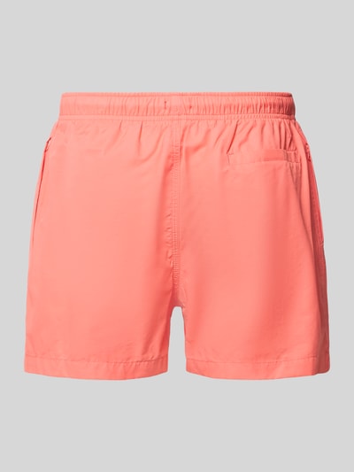 Produktfoto, Badehose mit elastischem Bund und Tunnelzug von MCNEAL in Koralle, aus Baumwoll-Mix, Regular-Fit, glatte Textur.