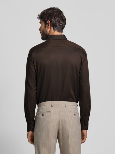 OLYMP Modern Fit Business-Hemd mit Kentkragen Dunkelbraun 5