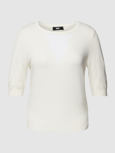 DKNY Gebreid shirt met mesh Wit - 2