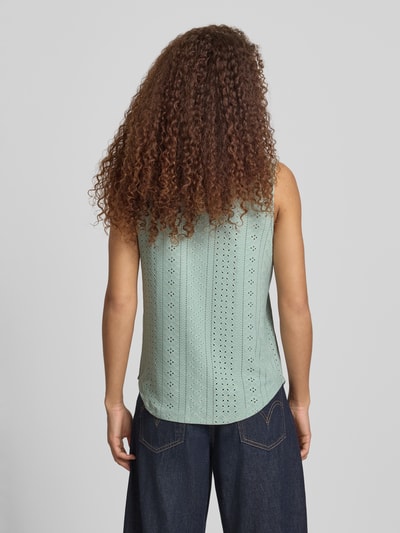 ONLY Top bluzkowy o kroju regular fit z haftem angielskim model 'SANDRA' Trzcinowy 5