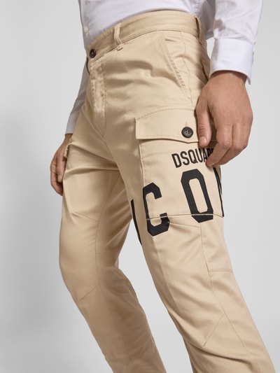 Dsquared2 Stoffhose mit Label-Print Beige 3