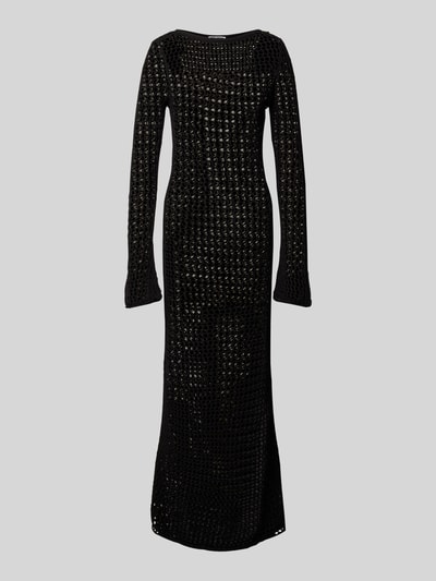 Review Maxikleid mit geripptem U-Boot-Ausschnitt Black 2