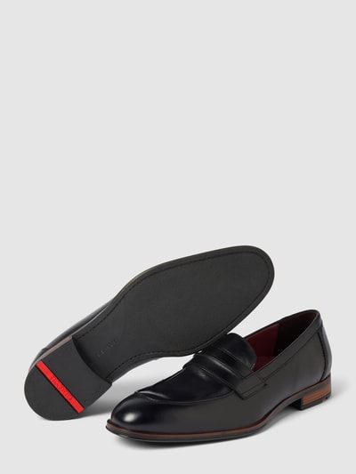 Lloyd Leren loafers met schachtbrug, model 'SAGRES' Zwart - 4