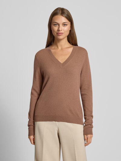 Christian Berg Woman Gebreide pullover met V-hals Hazelnoot - 4
