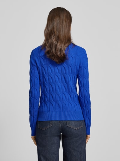 Tommy Hilfiger Regular Fit Strickjacke aus reiner Wolle mit Zopf-Muster Royal 5