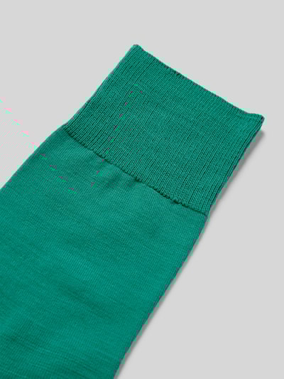Falke Sokken van scheerwolmix met logoprint, model 'Airport' Smaragdgroen - 2