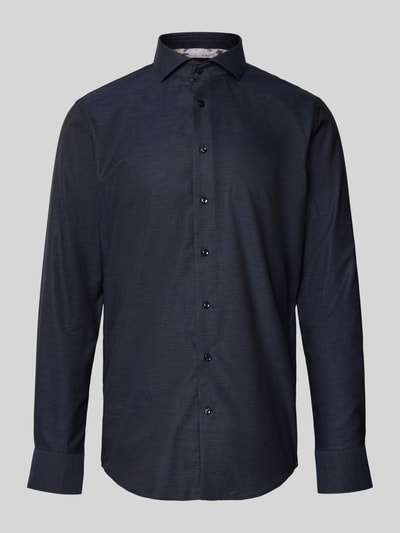 Profuomo Slim fit zakelijk overhemd met haaikraag Marineblauw - 2