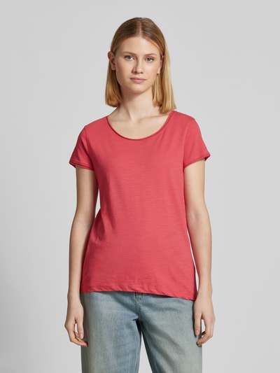 Tom Tailor Regular fit T-shirt van puur katoen Felroze - 4