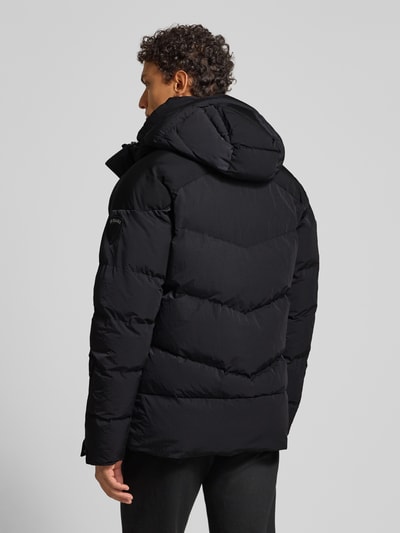 Blauer Usa Steppjacke mit Label-Patch Modell 'CROWN' Black 5