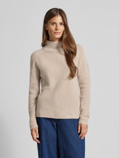 Fynch-Hatton Pullover van kasjmier met opstaande kraag Beige gemêleerd - 4