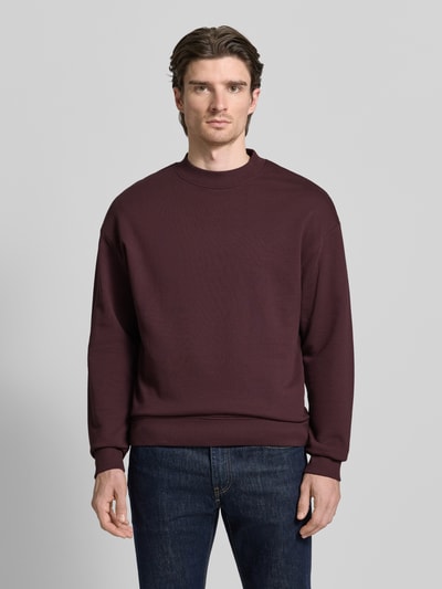 HUGO Regular Fit Sweatshirt aus reiner Baumwolle Modell 'DAPOCREW' Bordeaux 4