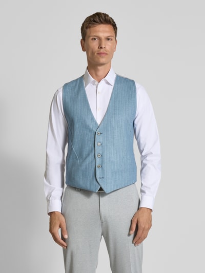 Zuitable Kamizelka garniturowa z dekoltem w serek model ‘WESLEY’ Morski 6