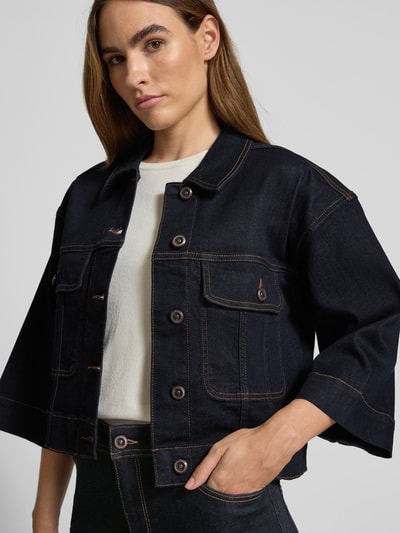 MOS MOSH Jeansjack met 3/4 mouwen, model 'Penn' Donkerblauw - 3