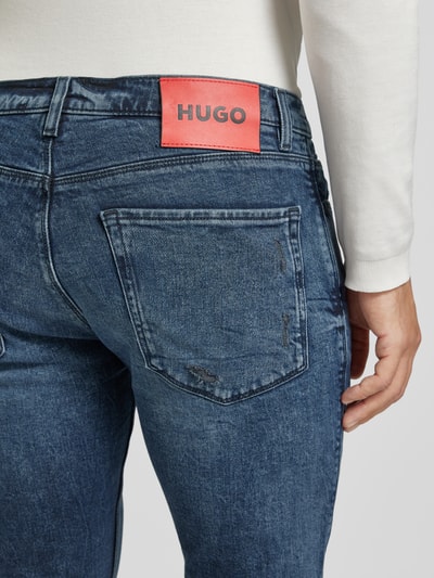 HUGO Slim Fit Jeans im Destroyed-Look Modell 'HUGO 734' Jeansblau 3