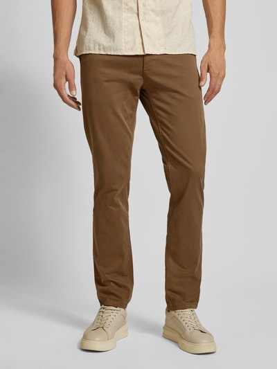 BOSS Orange Slim fit chino met steekzakken Middenbruin - 4