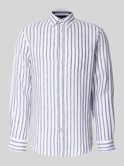 Christian Berg Men Slim Fit Freizeithemd aus reinen Leinen Weiss 2