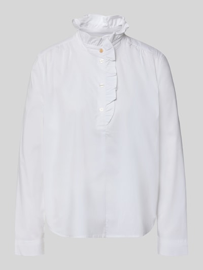 Christian Berg Woman Bluse mit Rüschen und kurzer Knopfleiste Weiss 1