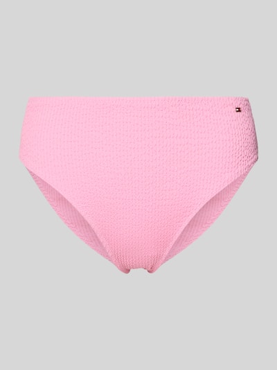 Produktfoto, Bikini-Slip mit Logo-Applikation von TOMMY HILFIGER in Optik: Unifarben, Materialverarbeitung: Crinkle, rosa Textur