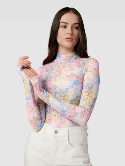 moves Shirt met lange mouwen en all-over motief, model 'filana' Roze - 3