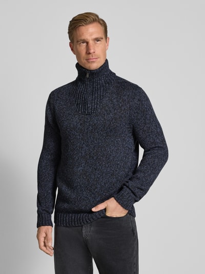RAGMAN Strickpullover mit Troyer-Kragen Marine 4