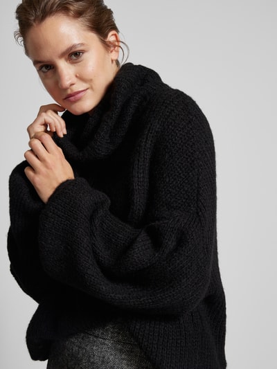 LeGer by Lena Gercke Oversized Strickpullover mit Rollkragen Modell 'Juna' Black 3