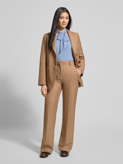 s.Oliver BLACK LABEL Regular Fit Schluppenbluse im Plissee-Look Rauchblau 1