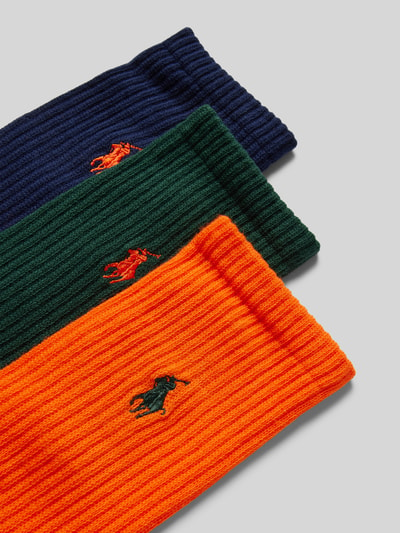 Polo Ralph Lauren Underwear Sokken met logostitching in een set van 3 paar Oranje - 2