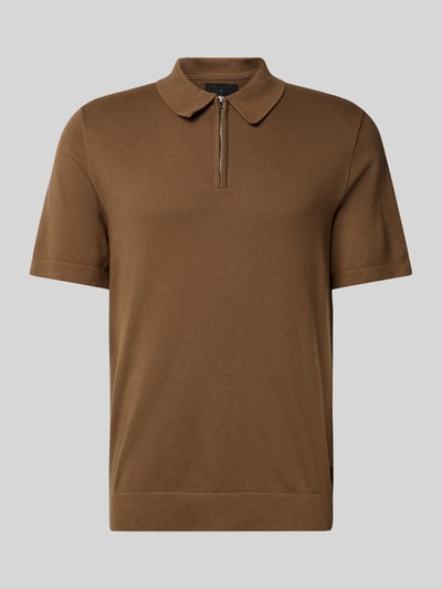 Jack & Jones Premium Regular Fit Poloshirt mit Label-Detail Modell 'MILANO SPRING' Mittelbraun 1