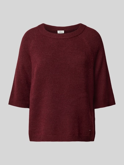 s.Oliver RED LABEL Sweter o kroju regular fit z dzianiny z dodatkiem wełny z alpaki Bordowy 2