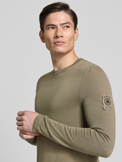 Marc O'Polo Slim Fit Pullover aus reiner Baumwolle Marc O'Polo × DFB Travel Collection Taupe 3